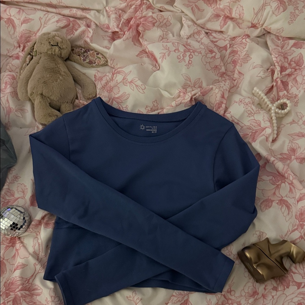 Aerie Navy Long Sleeve Tee